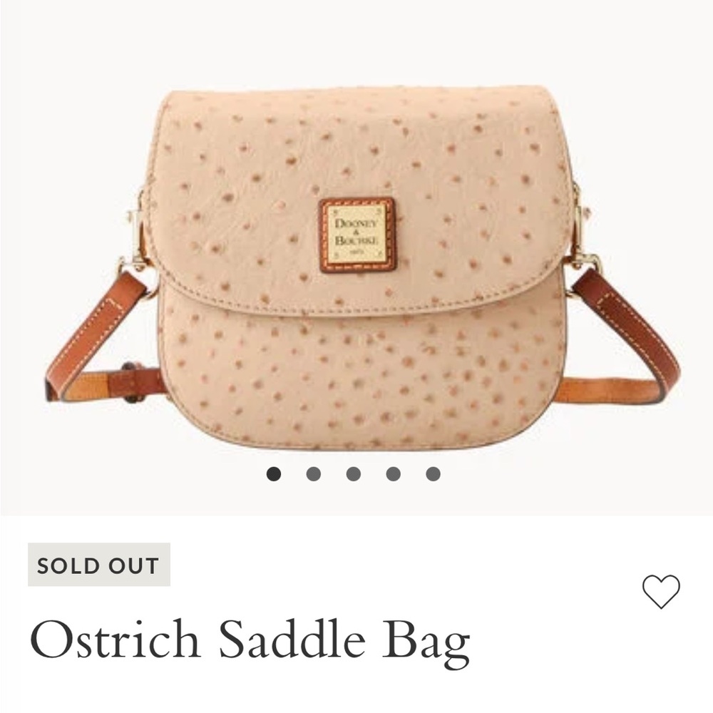 Dooney & Bourke Cream Ostrich Crossbody Bag